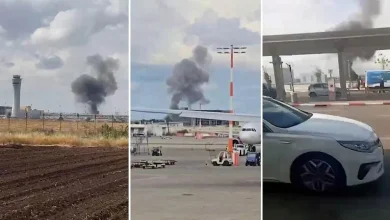 صورة فصائل فلسطينية تشيد بالضربة اليمنية وتصف بـ”التطور النوعي” : سقوط جرحى في انفجار صاروخ يمني بمطار بن غوريون