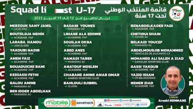 صورة استدعاء 25 لاعبا لتربص تحضيري من 12 إلى 19 أفريل بالجزائر