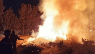 صورة الحماية المدنية تتدخل لاخماد حريق بجبال الشريعة