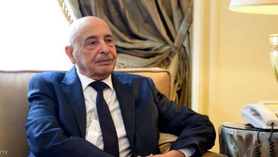 صورة السفير الجزائري في ليبيا يسلم عقيلة صالح رسالةً خطية من رئيس المجلس الشعبي الوطني