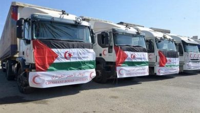 صورة انطلاق قافلة تضامنية لمساعدة اللاجئين الصحراويين