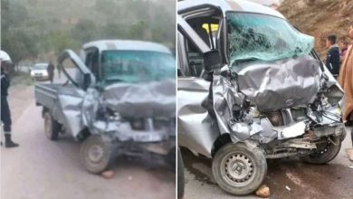 صورة تيسمسيلت:  إصابة ثلاثة أشخاص بجروح خطيرة في حادث مرور ببرج بونعامة