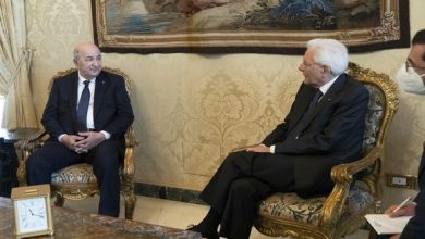 صورة الرئيس تبون يجري محادثات ثنائية مع نظيره الايطالي
