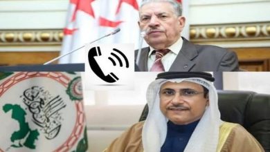 صورة قوجيل يتلقى اتصالا هاتفيا من رئيس البرلمان العربي