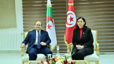 صورة الوزير الأول يعقد جلسة ثنائية مع رئيسة الحكومة التونسية بساقية سيدي يوسف