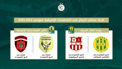 صورة المنافسات الإفريقية للأندية 2022- 2023:  الأندية الجزائرية تتعرف على منافسيها والفاف تهنئ