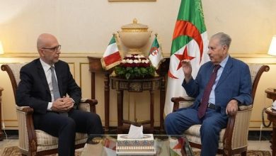 صورة قوجيل يستقبل سفير إيطاليا بالجزائر