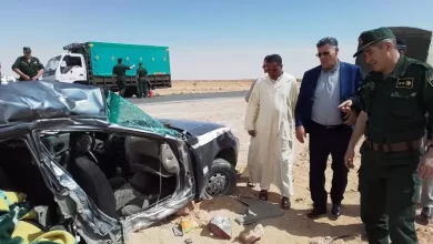 صورة إرتفاع حصيلة الضحايا إلى ستة قتلى في حادث مرور بالنعامة