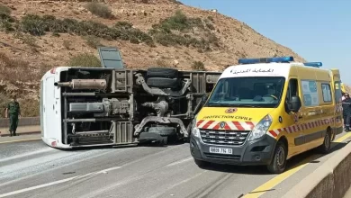 صورة تلمسان: 38 جريحاً في انحراف حافلة