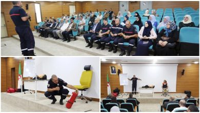 صورة يوم تكويني بجامع الجزائر في مجالي الإسعافات الأولية والإطفاء