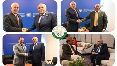 صورة وزير الخارجية يتحادث بباكو مع عدد من نظرائه على هامش الاجتماع الوزاري لحركة عدم الإنحياز