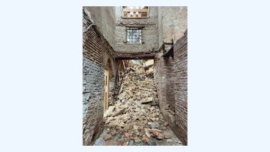 صورة انهيار جزء من مئذنة مسجد سيدي محمد الشريف بالقصبة دون تسجيل خسائر بشرية