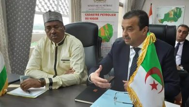 صورة عرقاب يبحث مع وزير البترول النيجيري فرص تعزيز علاقات التعاون..الاتفاق على تسريع وتيرة مشروع كفرا النفطي