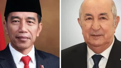 صورة رئيس الجمهورية يتلقى التهاني من رئيس جمهورية إندونيسيا بمناسبة إعادة انتخابه لولاية رئاسية جديدة