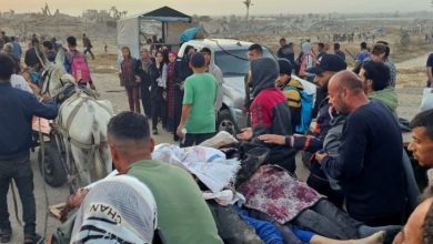 صورة بينهم 30 أثناء انتظارهم توزيع مساعدات إنسانية.. استشهاد 42 فلسطينيا في غزة