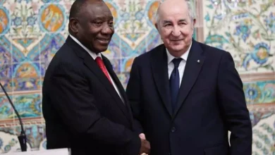 صورة رئيس الجمهورية ونظيره الجنوب إفريقي يؤكدان التزامهما الثابت بدعم النضال المشروع للشعب الصحراوي