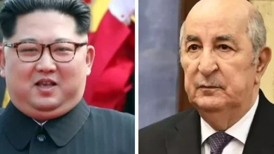 صورة رئيس الجمهورية يتلقى تهاني رئيس شؤون الدولة لجمهورية كوريا الديمقراطية الشعبية بمناسبة ذكرى اندلاع  الثورة التحريرية