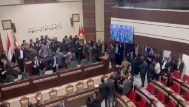 صورة عراك ولكمات في برلمان كردستان العراق