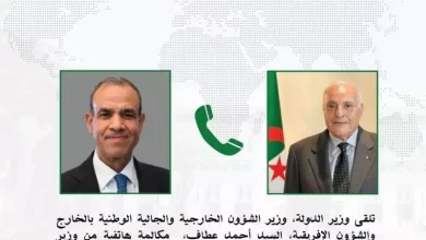 صورة عطاف يتلقى اتصالا هاتفيا من قبل وزير الخارجية المصري