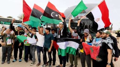 صورة ليبيا..قافلة الصمود تستأنف طريقها نحو غزة