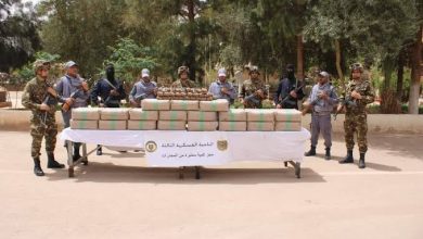 صورة حصيلة عملياتية أسبوعية للجيش:منع إدخال أزيد من 12 قنطارا من الكيف المعالج عبر الحدود مع المغرب